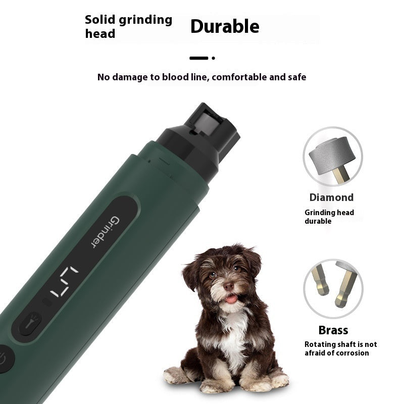 Rechargeable Dog & Cat Nail Grinder – Safe & Quiet Pet Trimmer