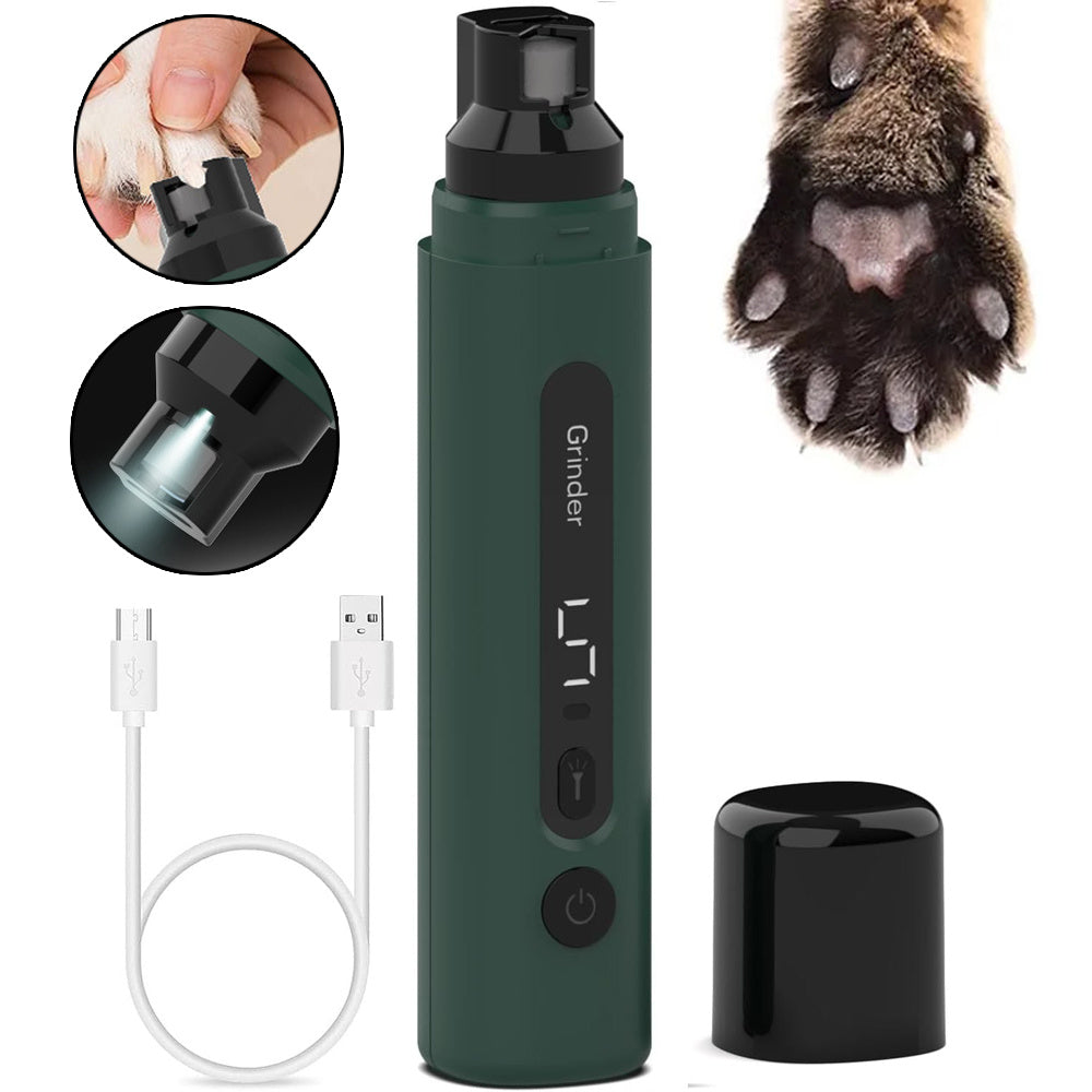 Rechargeable Dog & Cat Nail Grinder – Safe & Quiet Pet Trimmer